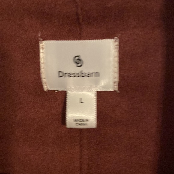 Dressbarn Womans Burgundy Short Jacket Faux Suede Super Soft Zip Pockets Large - Picture 5 of 9